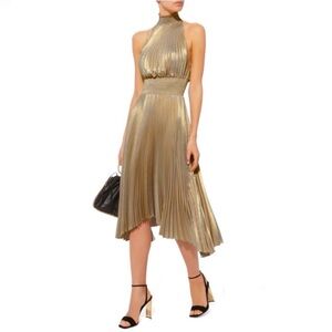 A.L.C. Metallic Gold Textured Dress